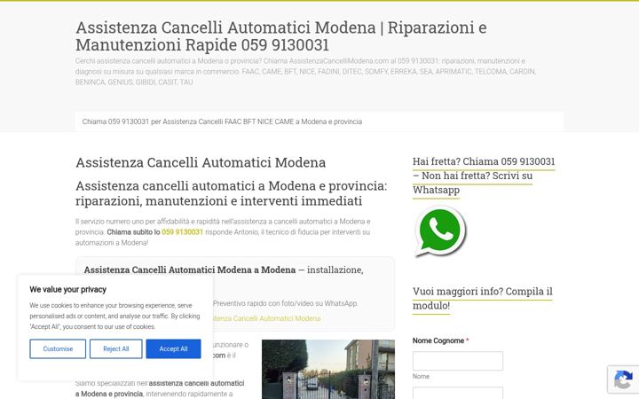 Screenshot of assistenzacancellimodena.com