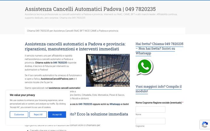 Screenshot of assistenzacancellipadova.com