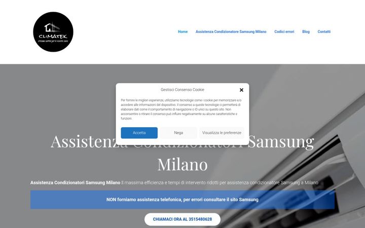 Screenshot ta' assistenzacondizionatorisamsung.it