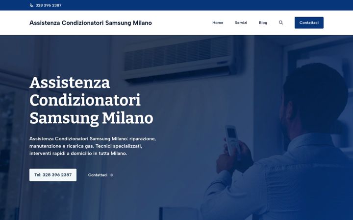 Capture d'écran de assistenzacondizionatorisamsung.milano.it