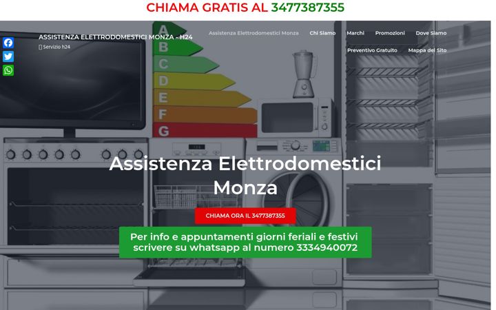 Capture d'écran de assistenzaelettrodomesticimonza.it