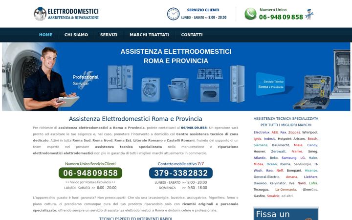 Screenshot of assistenzaelettrodomesticiroma.org