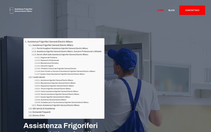 Kuvakaappaus sivustosta assistenzafrigoriferigeneralelectric.it