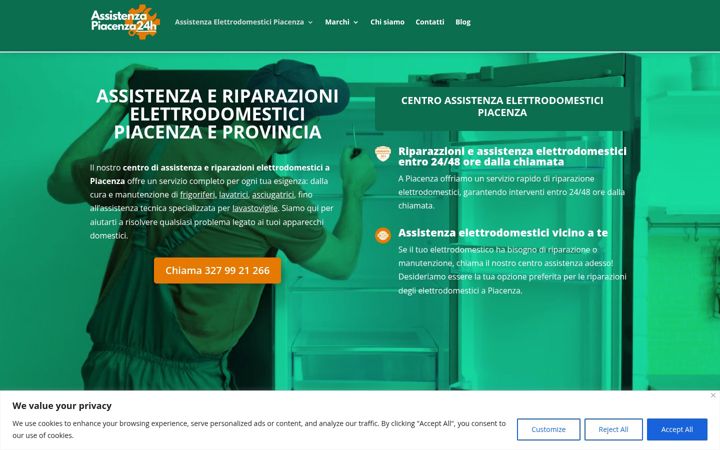 Screenshot of assistenzapiacenza24h.it