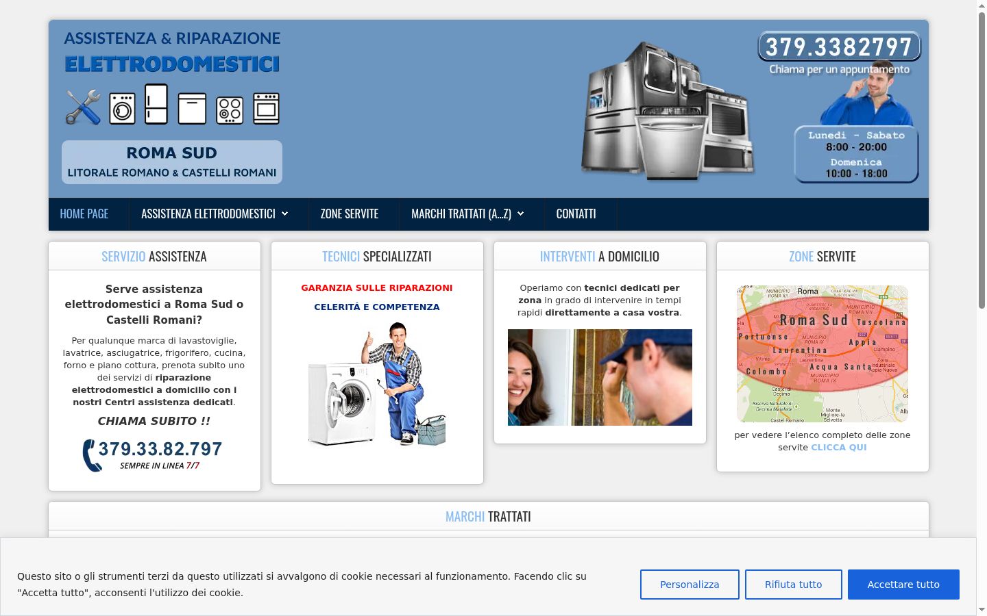 Screenshot del banner di consenso mostrato prima di qualsiasi interazione
