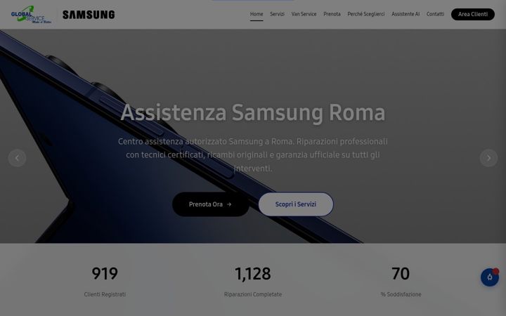 Screenshot di assistenzasamsungroma.it