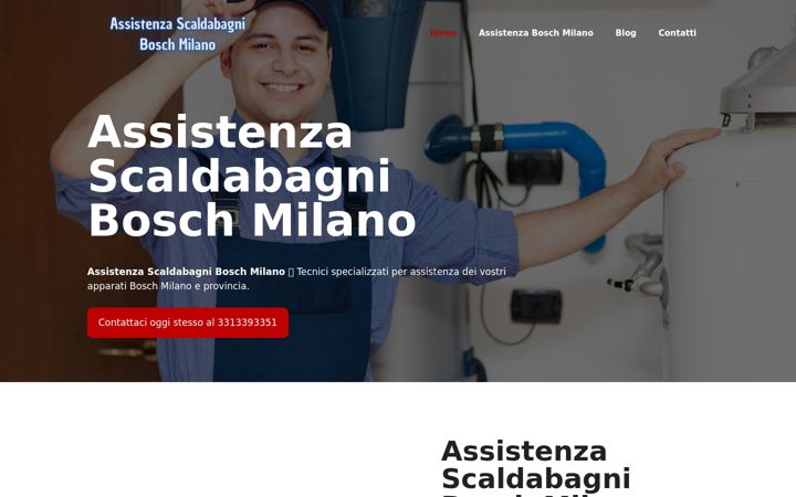 Captură de ecran a assistenzascaldabagnobosch.it