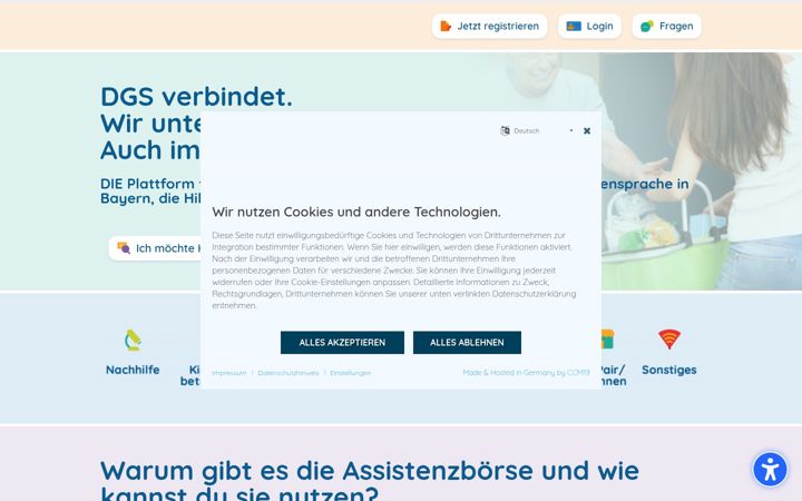 Екранна снимка на assistenzboerse-dgs.de