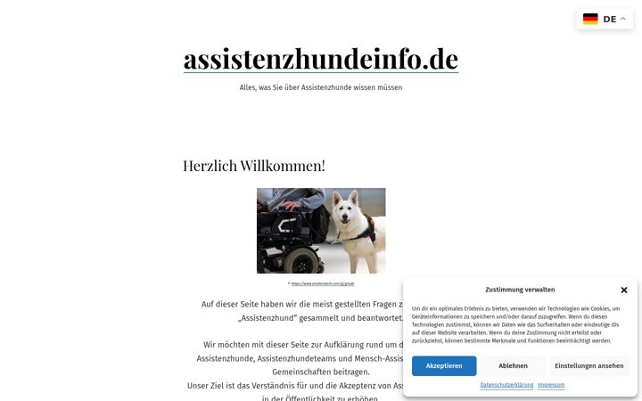 Екранна снимка на assistenzhundeinfo.de