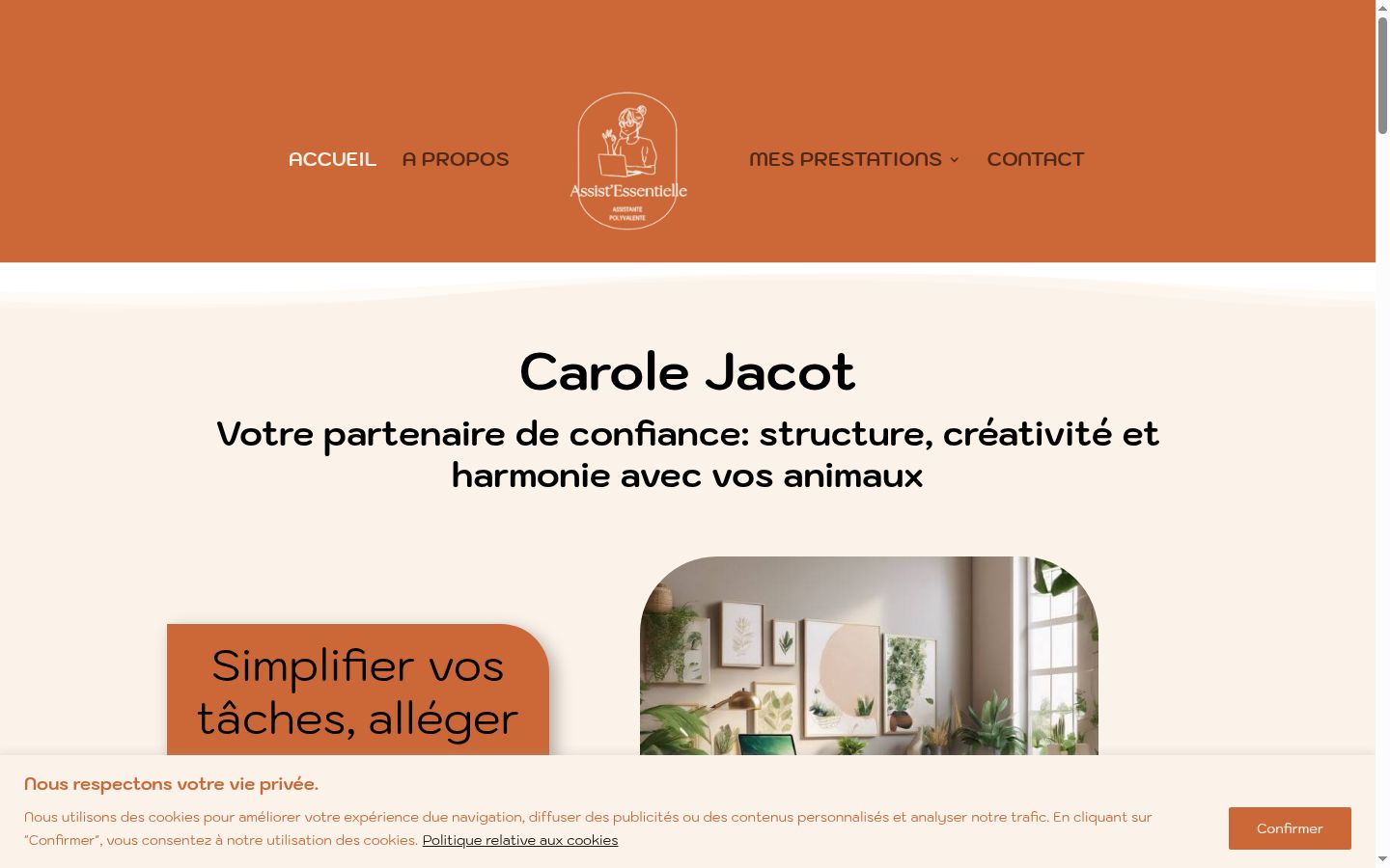 Capture d'écran de la bannière de consentement affichée avant toute interaction