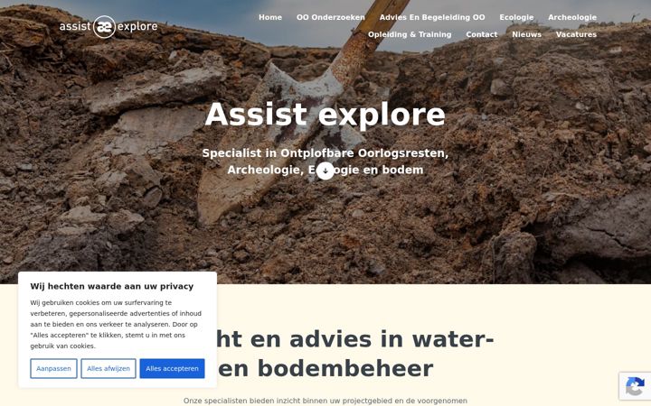 Kuvakaappaus sivustosta assistexplore.nl