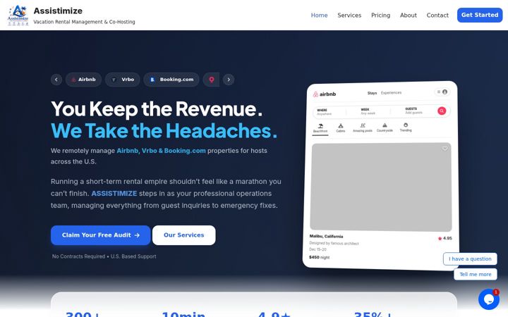 Screenshot of assistimize.com