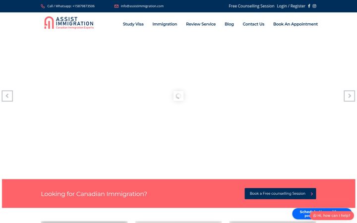 Screenshot ta' assistimmigration.com