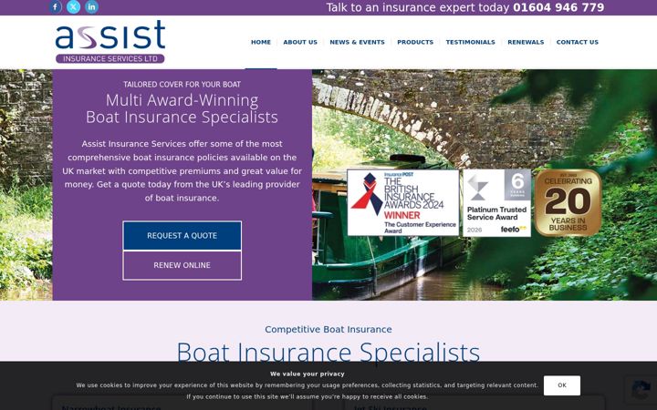 Kuvakaappaus sivustosta assistinsurance.co.uk