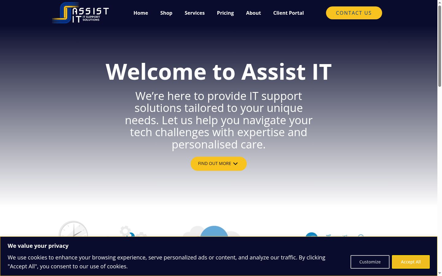 Screenshot of the consent banner shown before any interaction