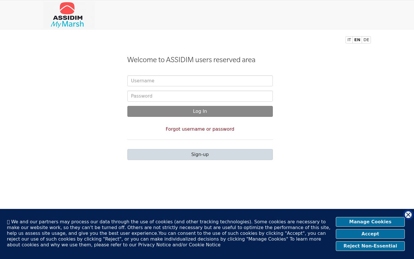 Screenshot of the consent banner shown before any interaction