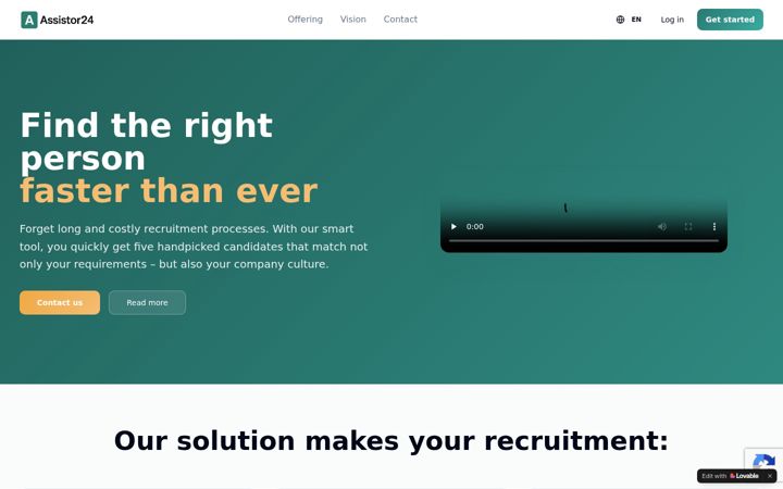 Screenshot of assistor.se