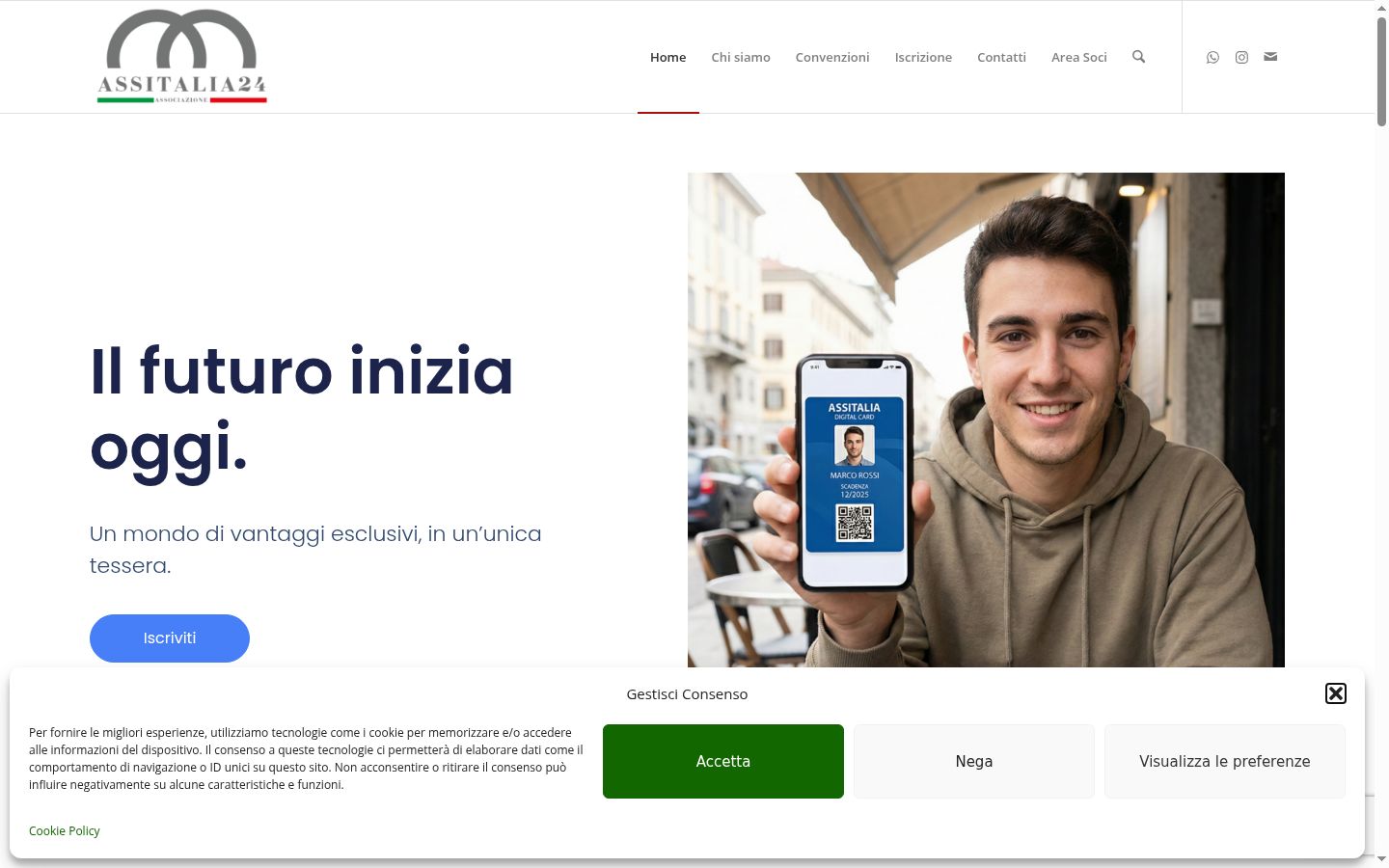 Screenshot of the consent banner shown before any interaction