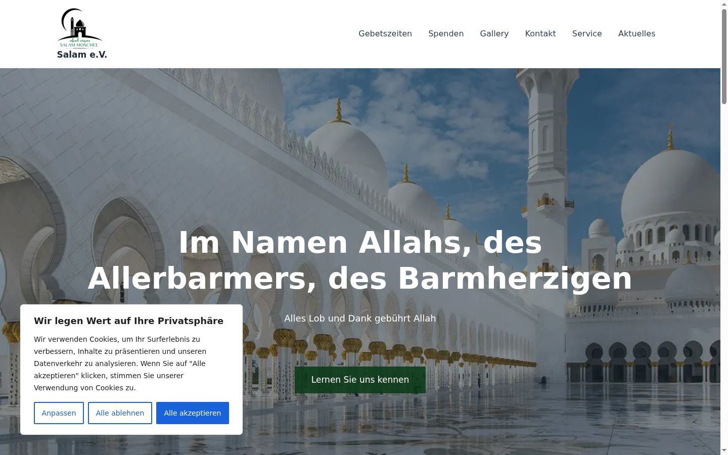 Ekrānuzņēmums ar piekrišanas baneri, kas tika rādīts pirms jebkādas mijiedarbības