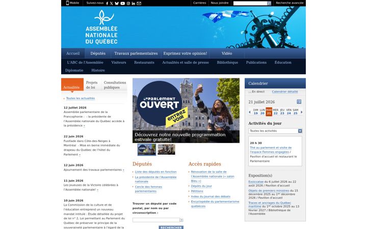 Snímek obrazovky assnat.qc.ca