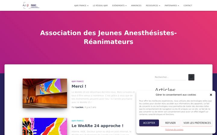 Screenshot of asso-ajar.fr