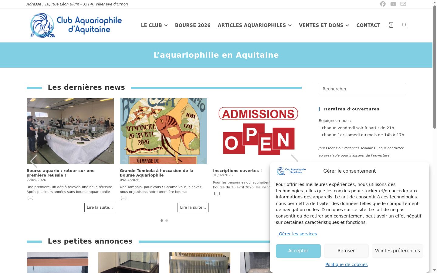 Screenshot des Einwilligungsbanners vor jeglicher Interaktion