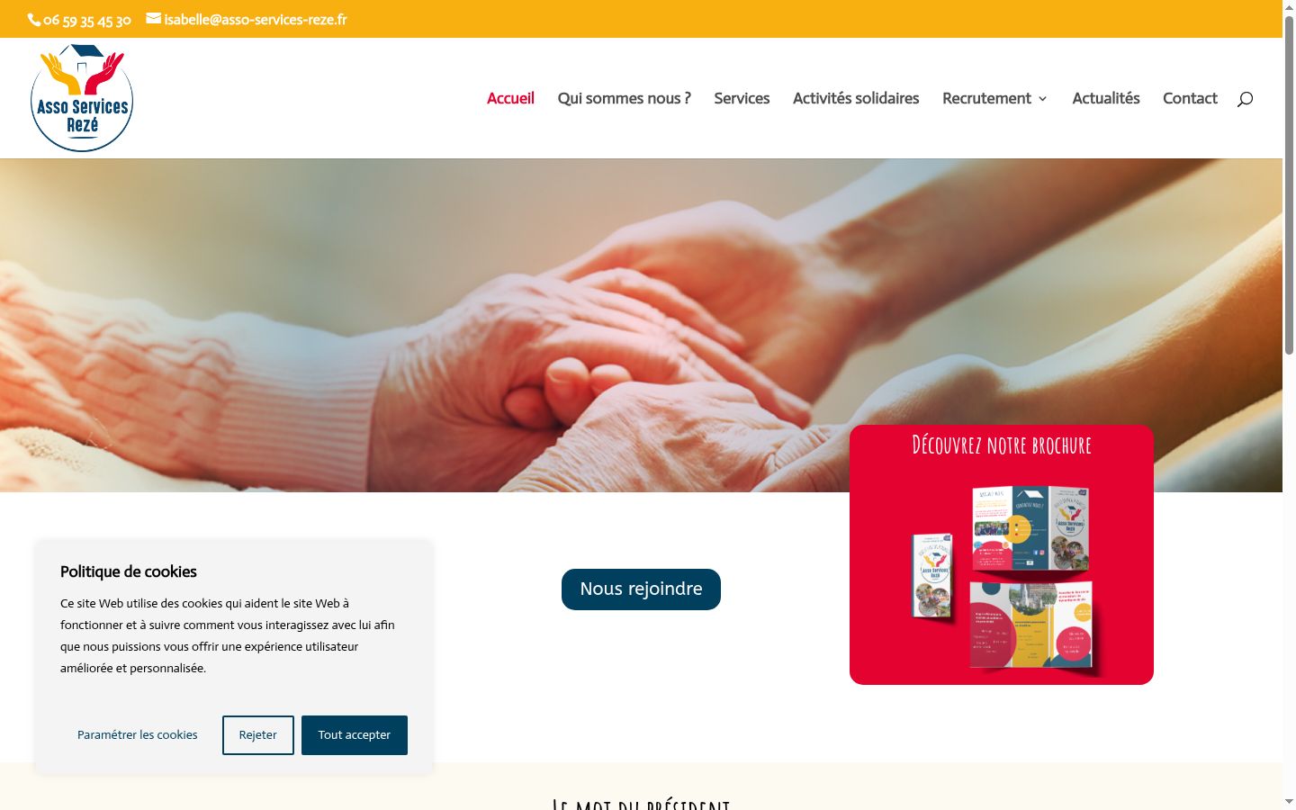 Captura de ecrã do banner de consentimento apresentado antes de qualquer interação