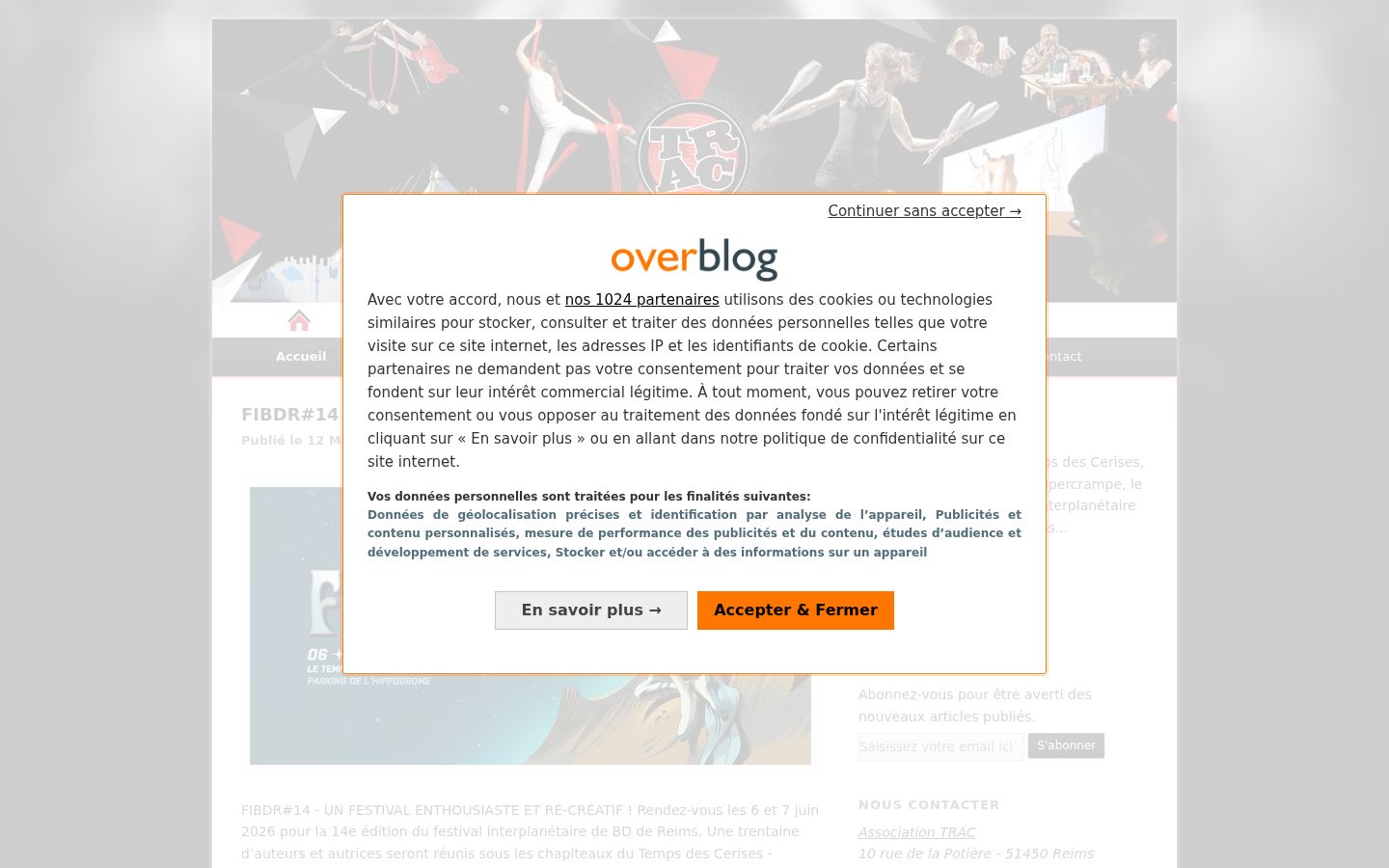 Captura de ecrã do banner de consentimento apresentado antes de qualquer interação
