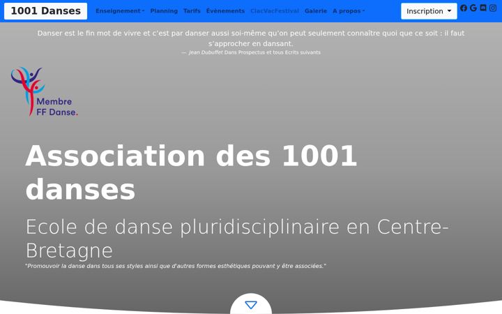 Screenshot of asso1001danses.fr