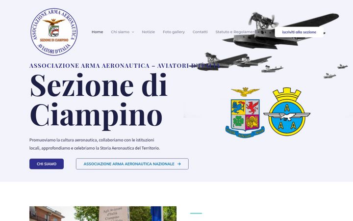 Snímek obrazovky assoaeronauticaciampino.it