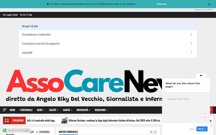 Screenshot ta' assocarenews.it
