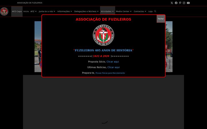 Screenshot of associacaofuzileiros-afz.pt