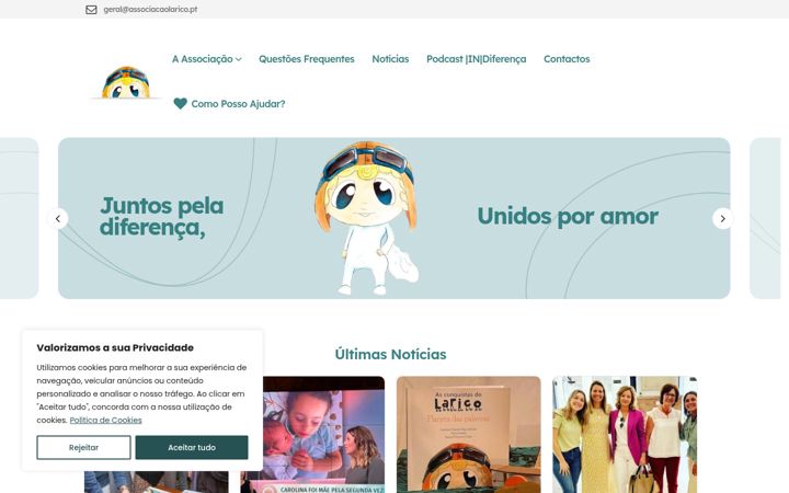 Screenshot of associacaolarico.pt