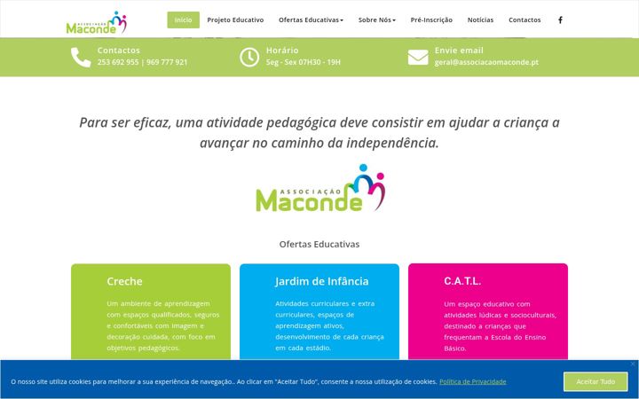 Screenshot of associacaomaconde.com