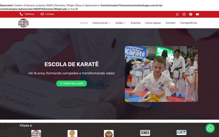 Skærmbillede af associacaomushashugyo.com.br