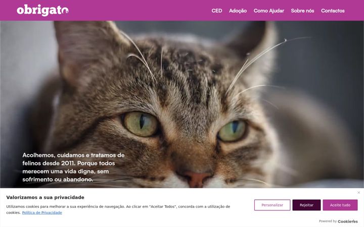 Screenshot of associacaoobrigato.org