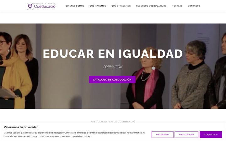 Screenshot of associacioperlacoeducacio.org