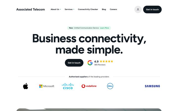 Captura de pantalla de associated-telecom.com