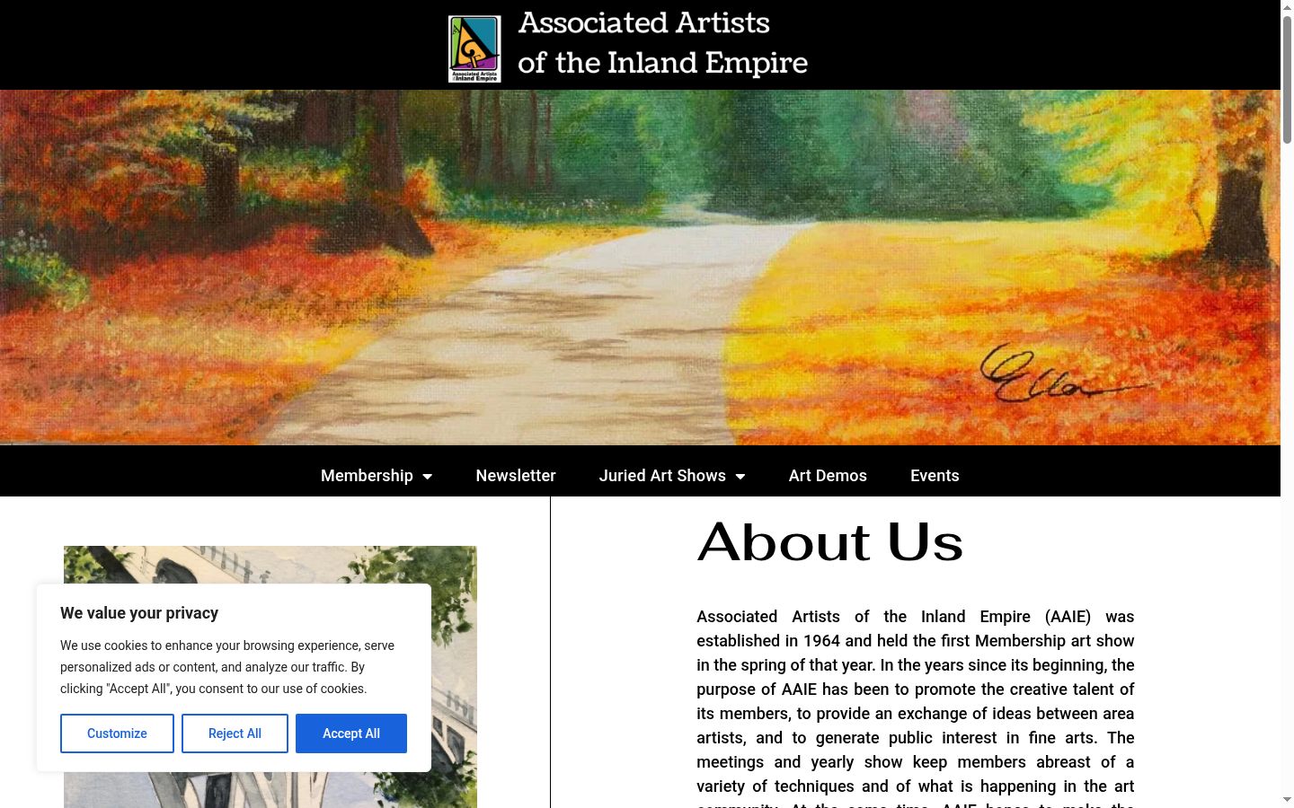 Screenshot of the consent banner shown before any interaction