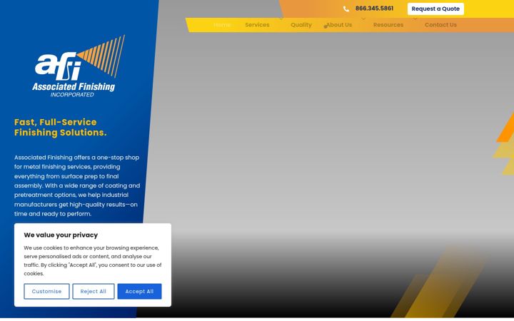 Screenshot of associatedfinishing.com