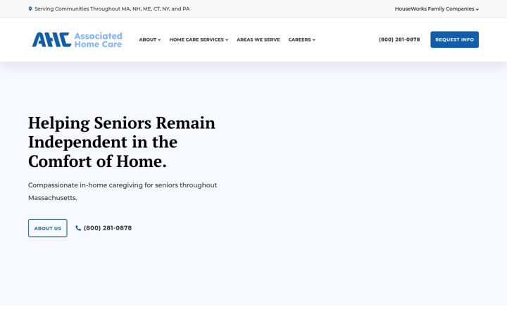 Posnetek zaslona associatedhomecare.com