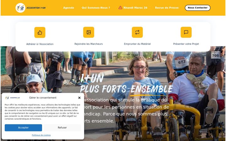 Screenshot of association-1plusun.fr