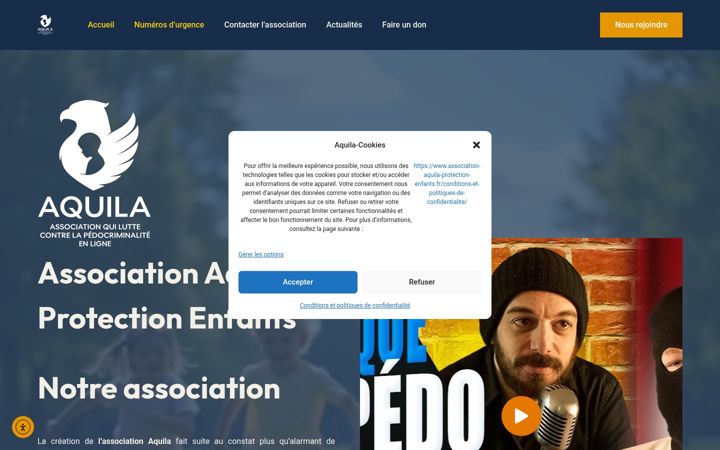 Screenshot of association-aquila-protection-enfants.fr