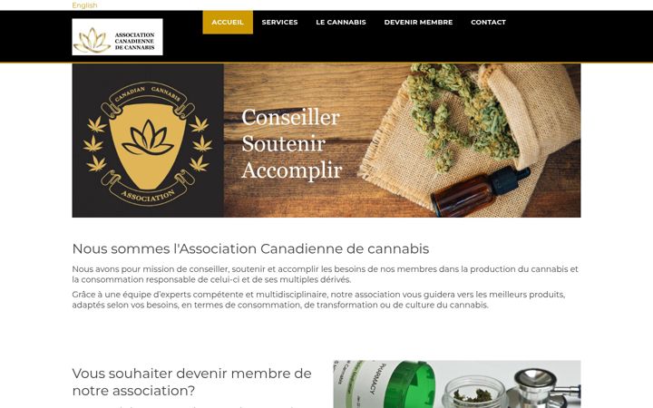 Screenshot of associationcannabis.ca