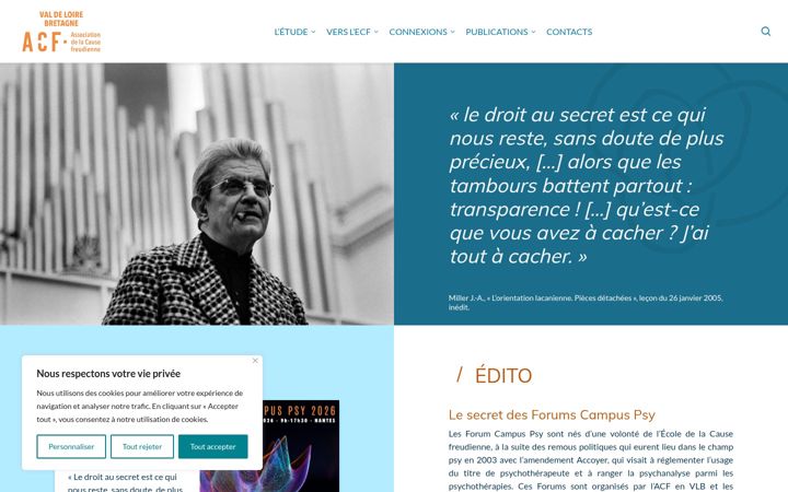 Screenshot of associationcausefreudienne-vlb.com
