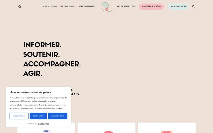 Screenshot of associationfrancaisedescephalees.fr