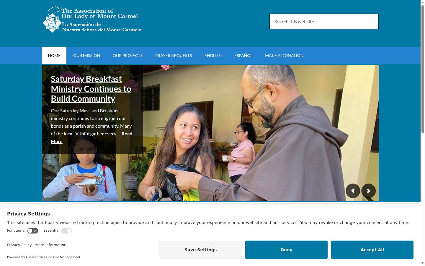 Screenshot of the consent banner shown before any interaction