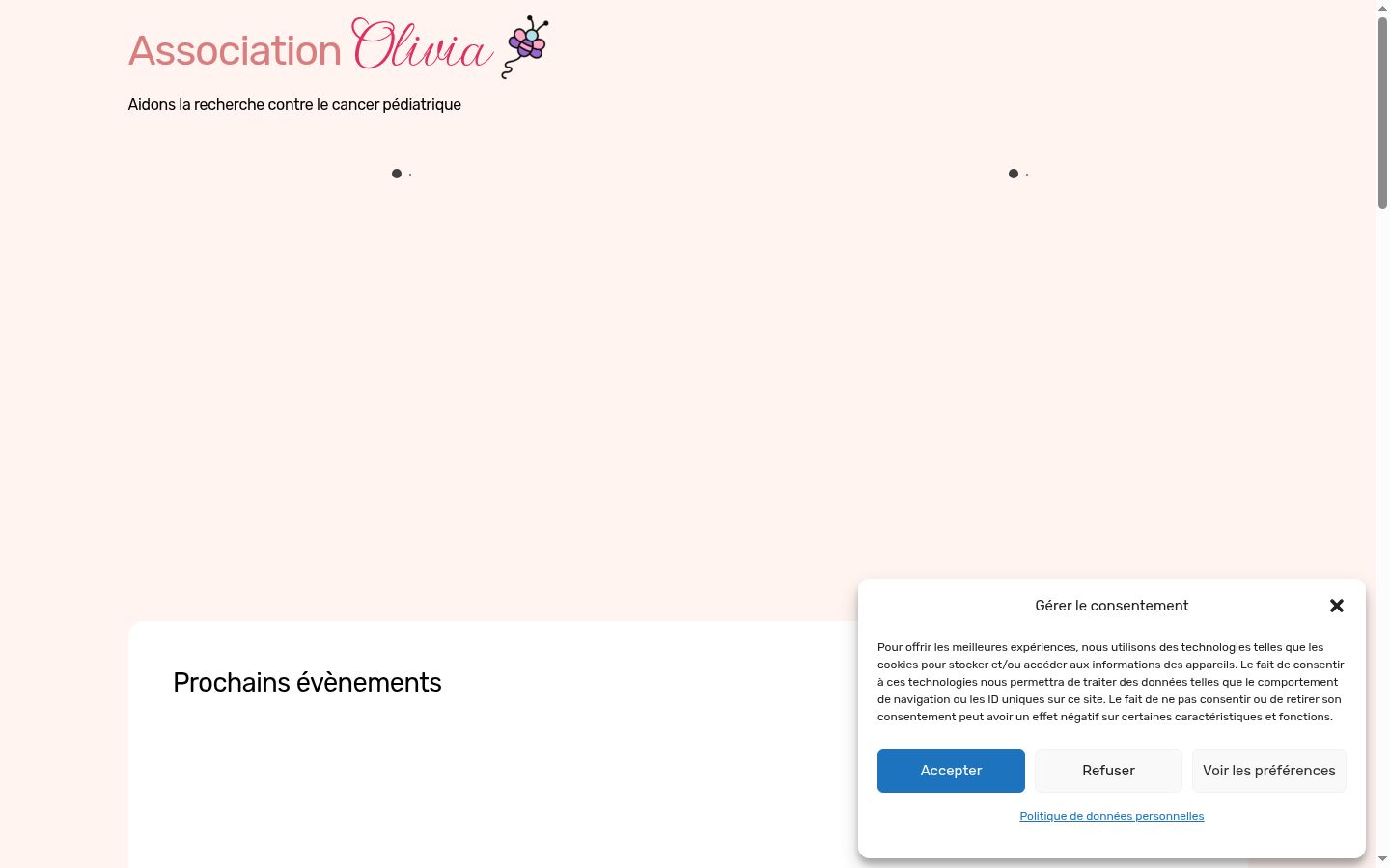 Screenshot del banner di consenso mostrato prima di qualsiasi interazione