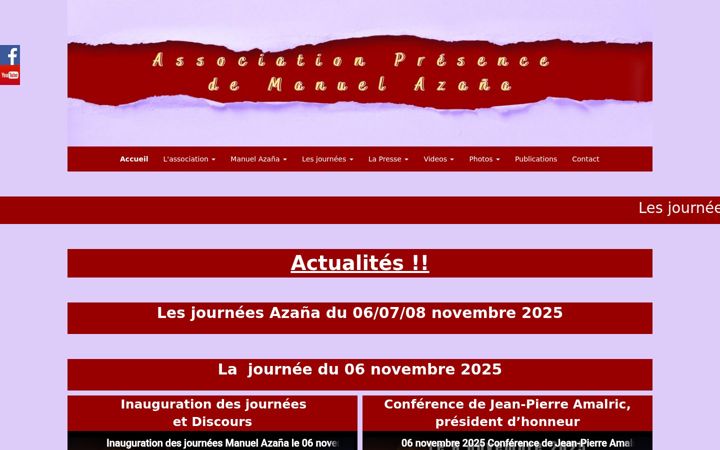 Screenshot of associationpresencedemanuelazana.com