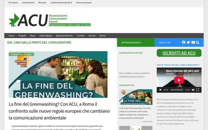 Screenshot of associazioneacu.org